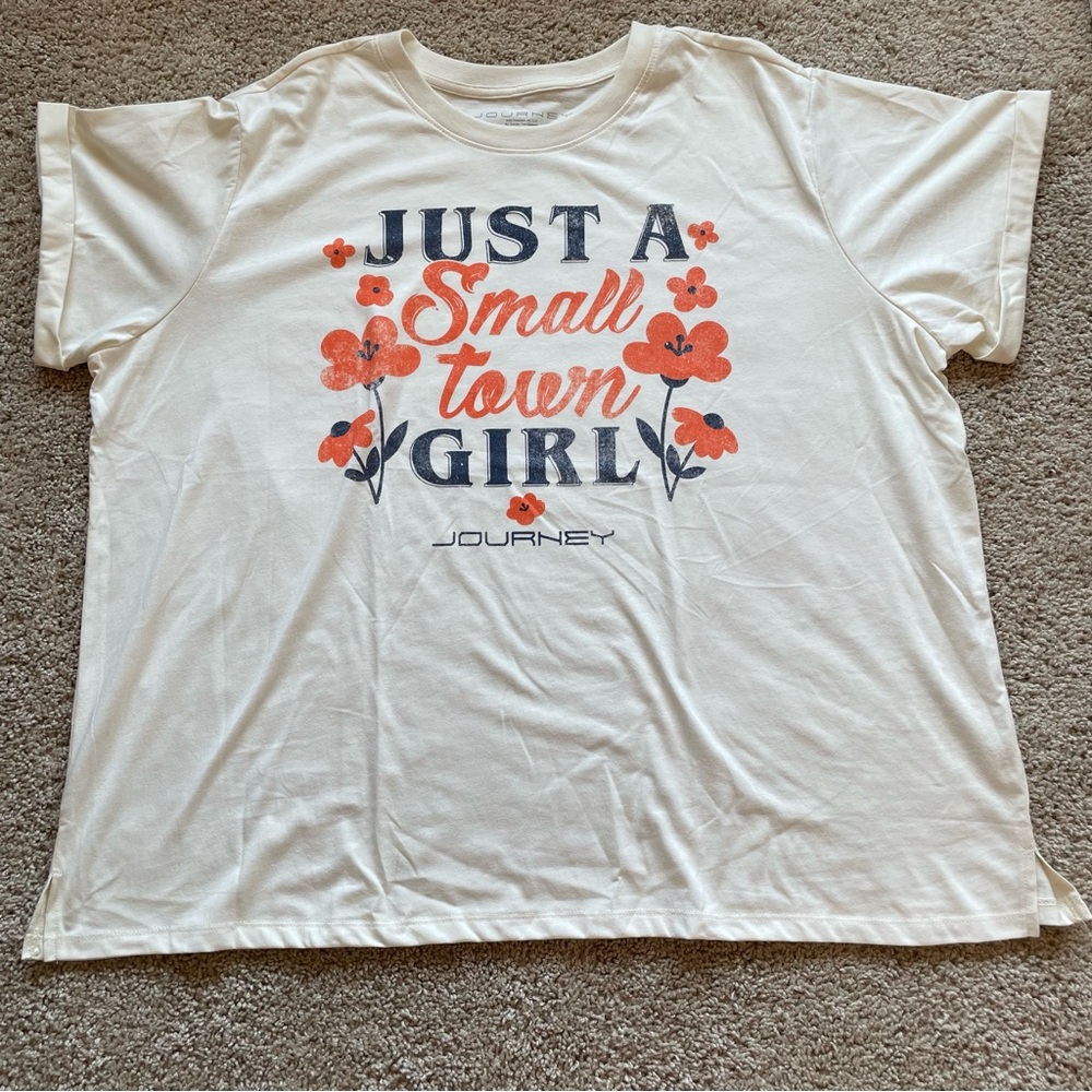 Maurices White and Orange Floral Tee